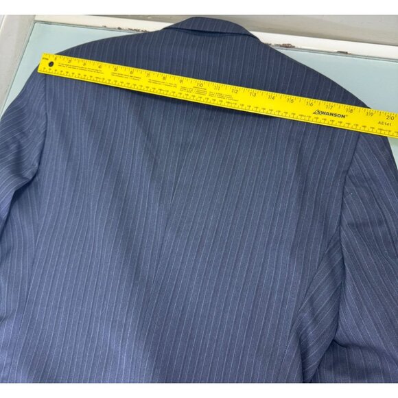 Armani Collezioni Blazer 39R Pinstripe 100% Wool Ventless Navy Blue Made In Ital - Picture 11 of 12
